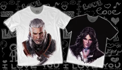 Футболки с полной запечаткой: парные - witcher ведьмак йеннифер